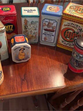 Vintage Assorted Metal Tins - Colorful Collectible QTY  of 10